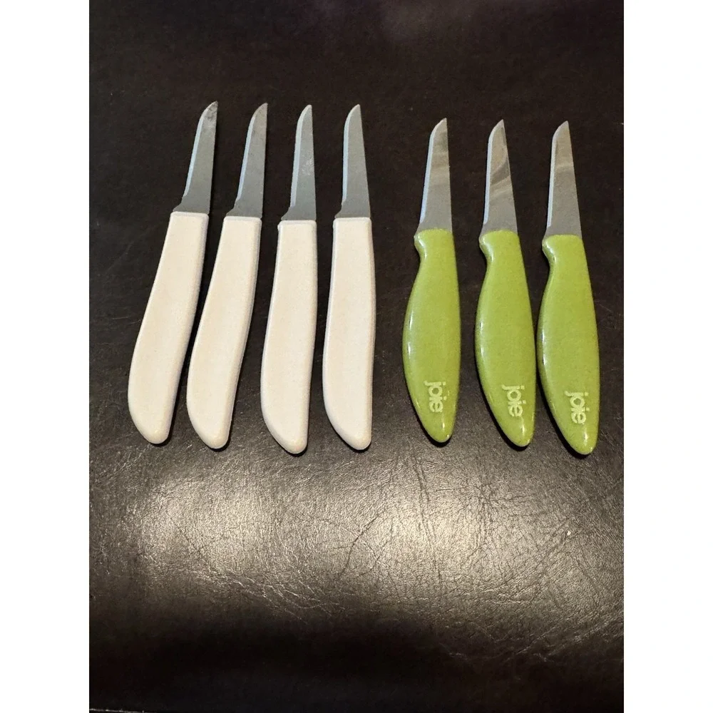 Pampered Chef Quikut Paring Knife White Handle‎ And Joie Mixed Lot 7 Pieces